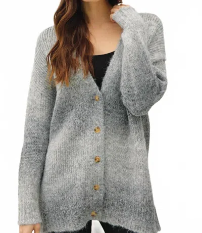 Be Cool Tonal Gradient Oversized Wool Cardigan In Charcoal In Multi
