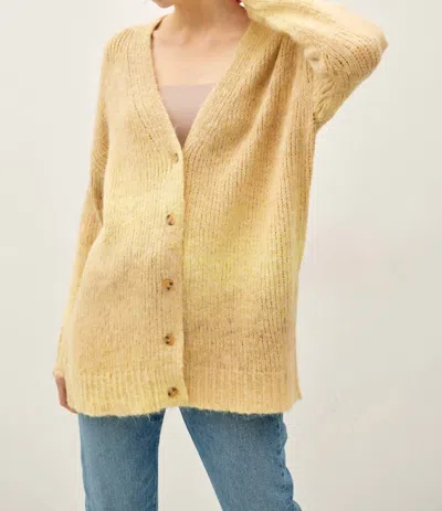 Be Cool Tonal Gradient Oversized Wool Cardigan In Eggtart In Yellow