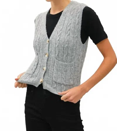 Be Cool Varsity Style Sweater Vest In Heather Grey - Hoc Winter In Gray