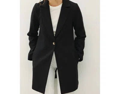 Be Cool Waist Tapered Overcoat In Black