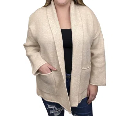 Be Cool Waiting For You Knit Long Sleeve Cardigan In Neutral In Beige