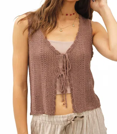 Be Cool Whitney Knit Vest In Mocha In Brown