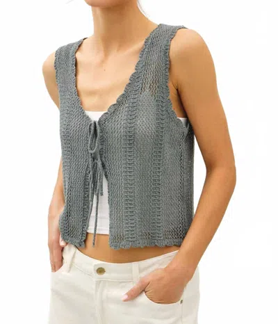 Be Cool Whitney Knit Vest In Teal In Blue