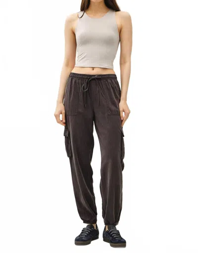 Be Cool Women's Cargo Tencel Joggers In Charcoal In Brown