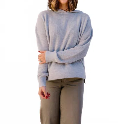 Be Cool Women's Charlie Knit Hoodie Sweater In Heather Grey In Multi