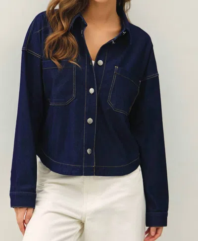 Be Cool Women's Dylan Dark Denim Jacket In Blue In Multi