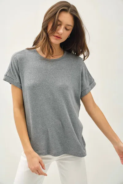 Be Cool Women's Everyday Modal Short Sleeve Top In Heather Grey In Gray