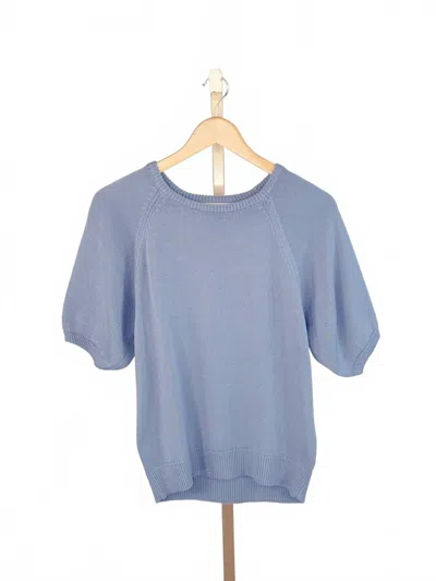 Be Cool Women's Soft Spoken Short Sleeve Sweater In Slate Blue
