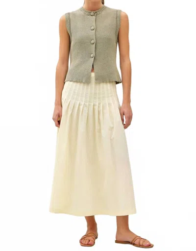 Be Cool Women's The Palazzo Pleat Midi Skirt In Cream In White