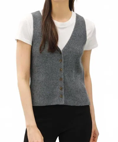 Be Cool Wool Blend Sweater Vest In Charcoal - Hoc Winter In Gray