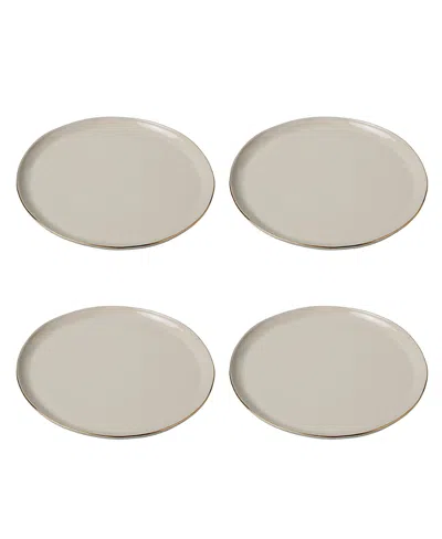 Be Home 24k Gold Tam Stoneware Dinner Plate, Set Of 4 In Brown