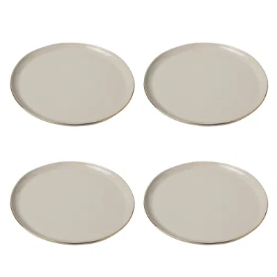 Be Home 24k Gold Tam Stoneware Dinner Plate In White