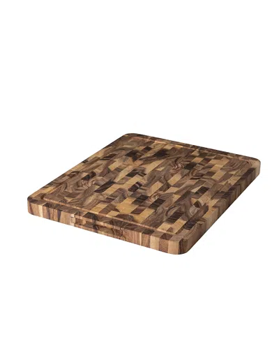 Be Home Acacia End Grain Rectangular Cutting Board In Brown