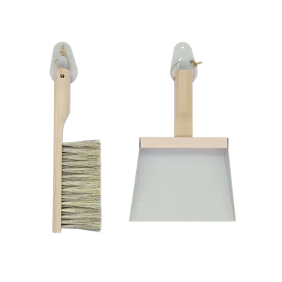 Be Home Andree Jardin Mr & Mrs Clynk Hand Brush, Dustpan, And Wall Hooks Set In Gray