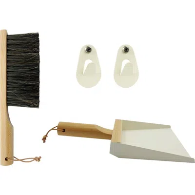 Be Home Andree Jardin Mr & Mrs Clynk Hand Brush, Dustpan, And Wall Hooks Set In White