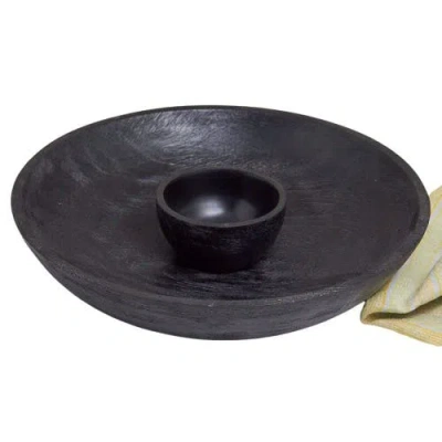 Be Home Arendal Chip & Dip Bowl Set In Black