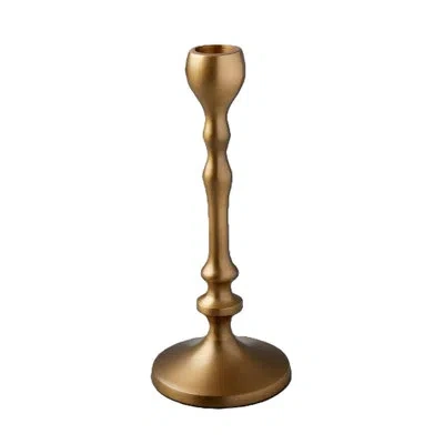 Be Home Belsana Aged Bronze Candlestick, Short In Brown