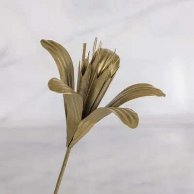 Be Home Botanical Stem, Lily In Gold