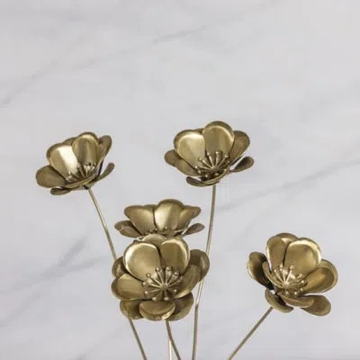 Be Home Botanical Stem, Poppies In Gold