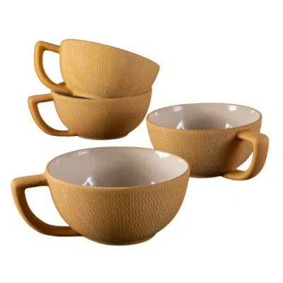 Be Home Crosshatch Latte Mugs In Brown