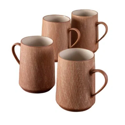 Be Home Crosshatch Mugs In Brown