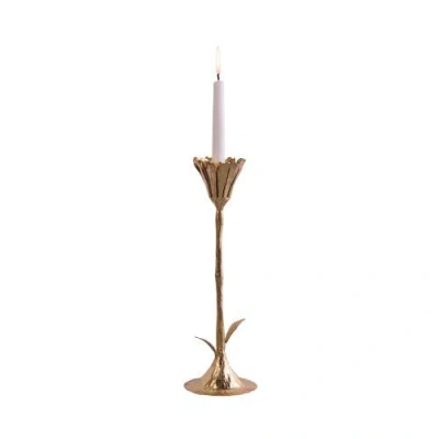 Be Home Floral Candleholder, Large In Gold