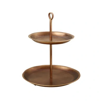 Be Home Galina Tiered Platter In Brown
