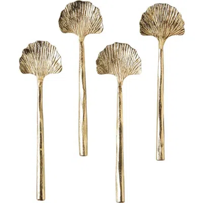 Be Home Gingko Mini Spoons -set Of 4 In Gold