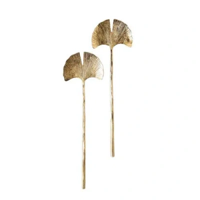 Be Home Gingko Salad Servers In Gold