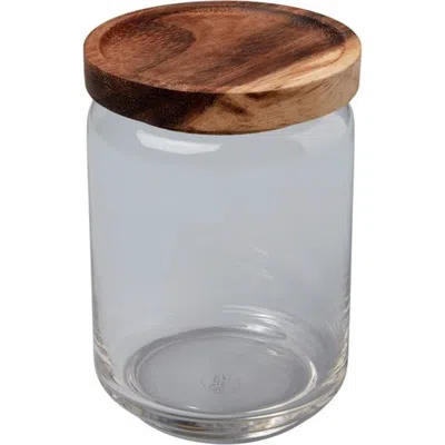 Be Home Glass Container With Acacia Lid In Transparent