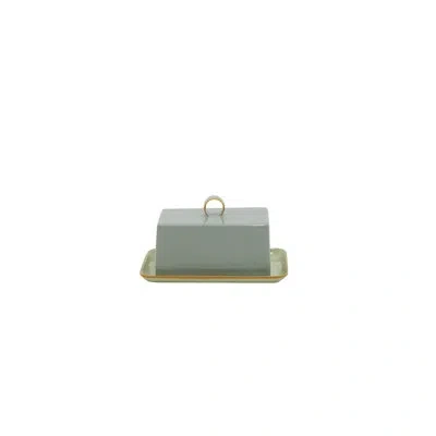 Be Home Harlow Bright Butter Dish In Green