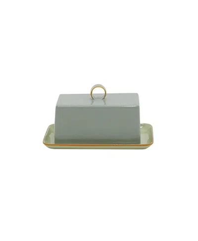 Be Home Harlow Bright Butter Dish In Green