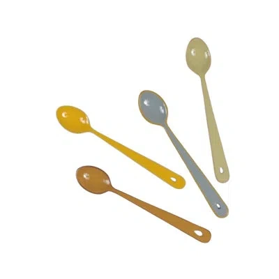 Be Home Harlow Bright Spoons, Set Of 4 In Green