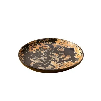 Be Home Horn Appetizer Speckled Plate In Brown