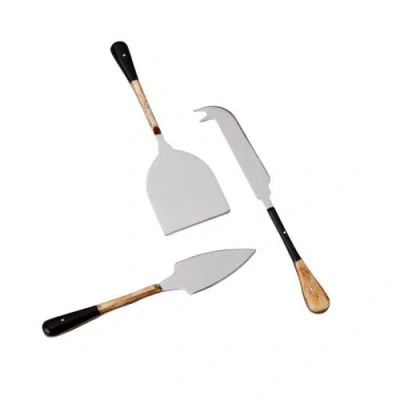 Be Home Horn Panelled Stainless Cheese Set In Silver