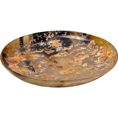 Be Home Horn Side Speckled Plate In Brown