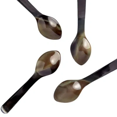 Be Home Horn Teaspoons In Brown