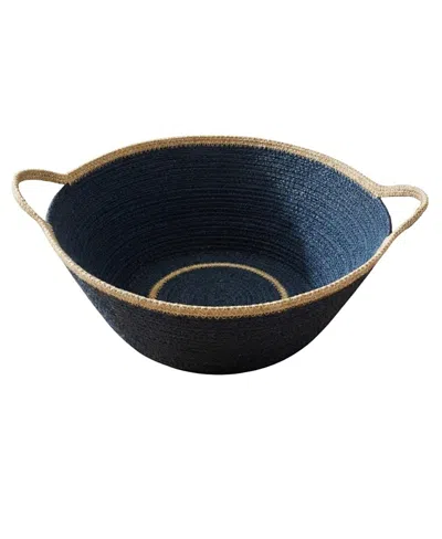 Be Home Hydra Woven Seagrass Oversize Bowl With Handles In Blue