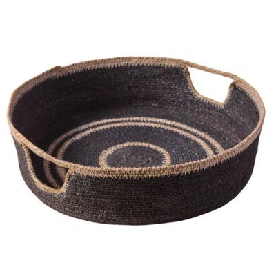 Be Home Hydra Woven Seagrass Tray In Blue