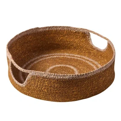 Be Home Hydra Woven Seagrass Tray, Marigold In Yellow
