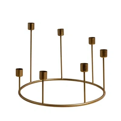 Be Home Kent Gold Candlestick Wreath, Large In White