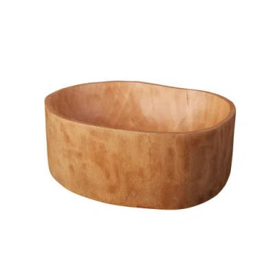 Be Home Kiln Mango Wood Bowl In Orange