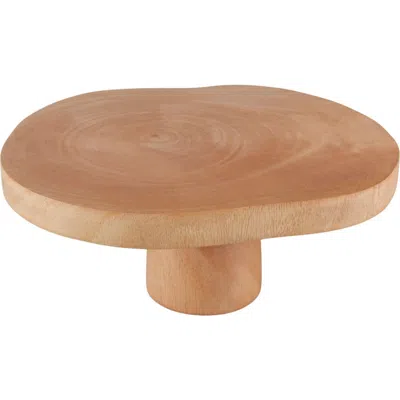 Be Home Kiln Mango  Wood Cake Stand In Orange