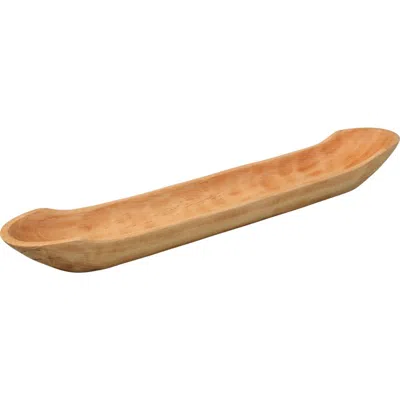 Be Home Kiln Mango Wood Long Dish In Orange