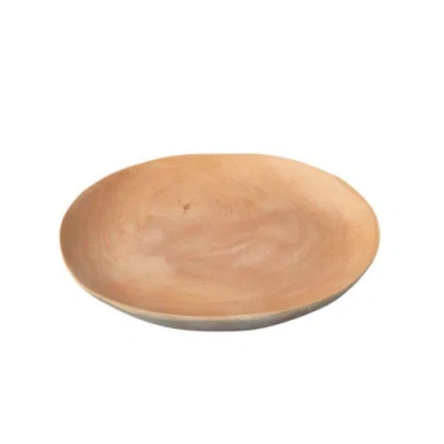 Be Home Kiln Mango Wood Plate In Orange
