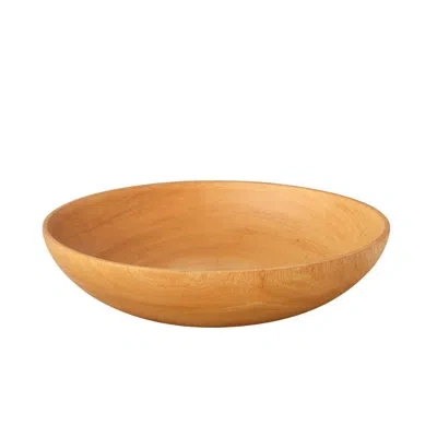 Be Home Kiln Mango Wood Shallow Bowl In Brown