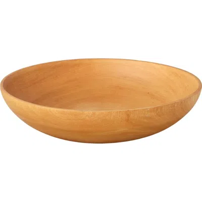 Be Home Kiln Mango  Wood Shallow Bowl In Orange