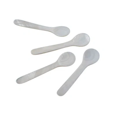 Be Home Large Shell Spoons, Set Of 4 In Mother Of Pearl