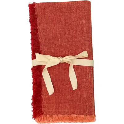 Be Home Lilia Napkins In Red
