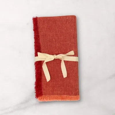 Be Home Lilia Napkins Set Of 4, Cherry In Red